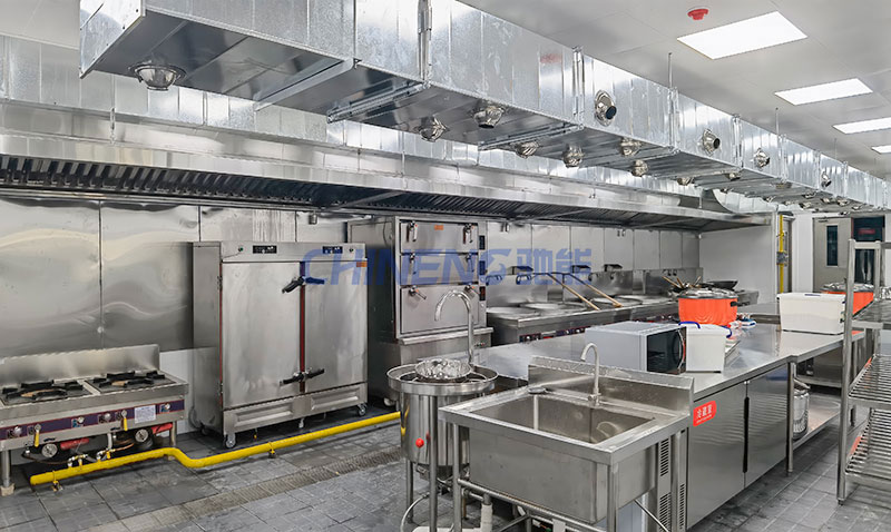 廣州方邦電子員工食堂廚房烹飪區